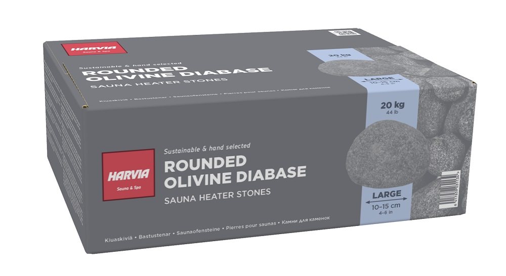HARVIA R-995 Polirani kamni za savno, olivin-diabaz 10–15 cm, 20 kg