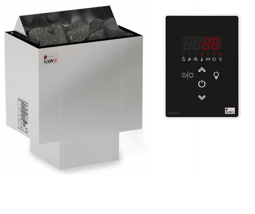 ELEKTRIČNI GRELEC ZA SAVNE SAWO NORDEX PLUS NRX-90Ni2-Z, 9,0 kW, Z NADZORNO ENOTO